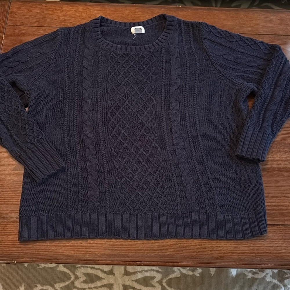 Old Navy Fishermen Sweater Cable knit  navy blue XXL